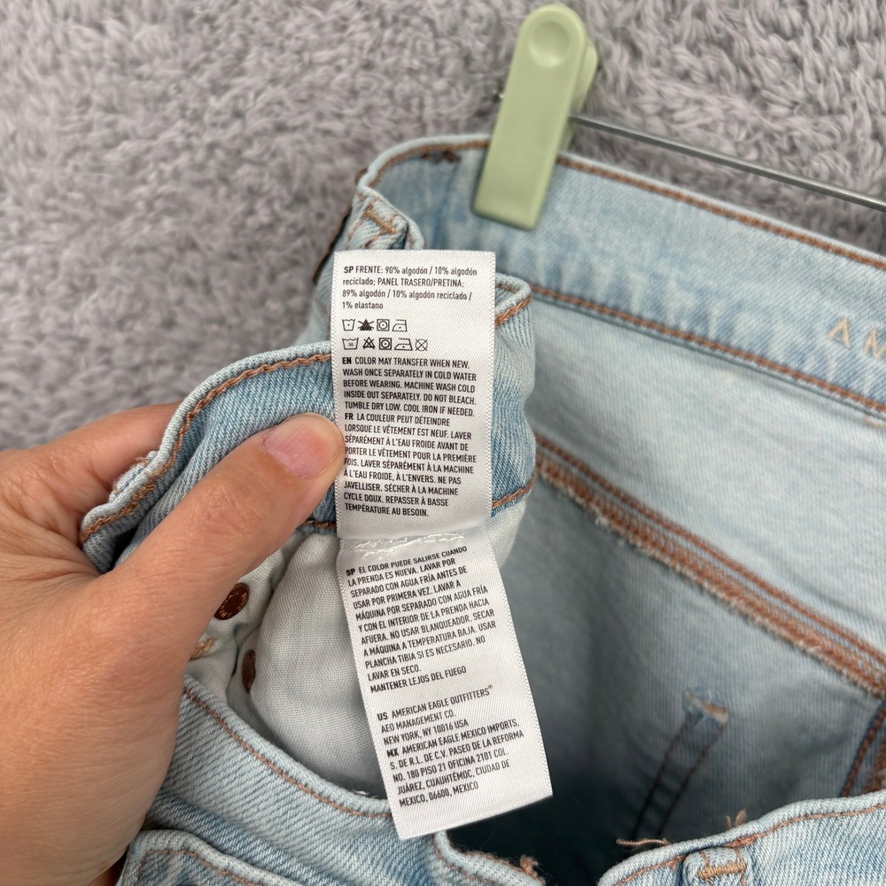 American Eagle Strigid Highest Rise Crossover Baggy Straight Jeans Size 18 Long - Picture 8 of 10
